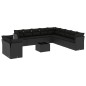 vidaXL Set de sofás de jardín 12 piezas cojines ratán sintético negro vidaXL Set de sofás de jardín 12 piezas cojines ratán sintético negro
