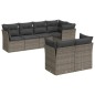 vidaXL Set de sofás de jardín 7 piezas con cojines ratán PE gris vidaXL Set de sofás de jardín 7 piezas con cojines ratán PE gris