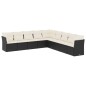 vidaXL Set de sofás de jardín 8 piezas y cojines ratán sintético negro vidaXL Set de sofás de jardín 8 piezas y cojines ratán sintético negro