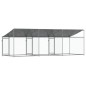vidaXL Jaula de perros techo y puertas acero galvanizado gris 6x2x2 m vidaXL Jaula de perros techo y puertas acero galvanizado gris 6x2x2 m
