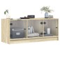 vidaXL Mueble de TV con puertas de vidrio roble Sonoma 102x37x42 cm vidaXL Mueble de TV con puertas de vidrio roble Sonoma 102x37x42 cm