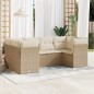 vidaXL Juego de sofás jardín con cojines 6 pzas ratán sintético beige vidaXL Juego de sofás jardín con cojines 6 pzas ratán sintético beige