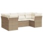 vidaXL Juego de sofás jardín con cojines 6 pzas ratán sintético beige vidaXL Juego de sofás jardín con cojines 6 pzas ratán sintético beige