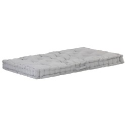 vidaXL Cojín para palés algodón gris 120x80x10 cm 