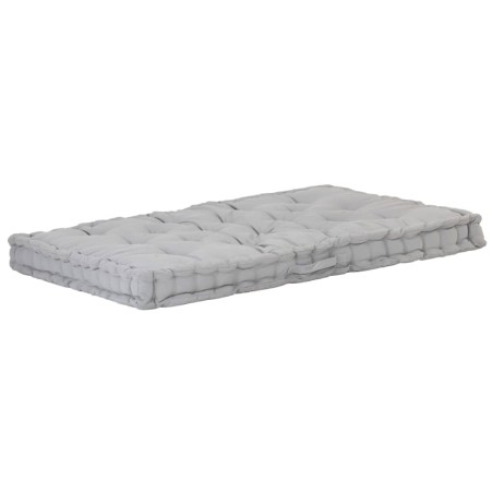 vidaXL Cojín para palés algodón gris 120x80x10 cm 