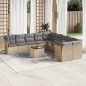 vidaXL Set de sofás de jardín 11pzas con cojines ratán sintético beige vidaXL Set de sofás de jardín 11pzas con cojines ratán sintético beige