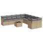 vidaXL Set de sofás de jardín 11pzas con cojines ratán sintético beige vidaXL Set de sofás de jardín 11pzas con cojines ratán sintético beige