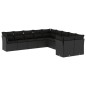 vidaXL Set de sofás de jardín 10 pzas cojines ratán sintético negro vidaXL Set de sofás de jardín 10 pzas cojines ratán sintético negro