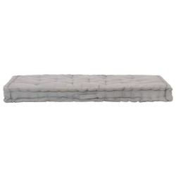 vidaXL Cojín para palés algodón gris 120x80x10 cm 