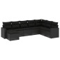 vidaXL Set de sofás de jardín 8 piezas y cojines ratán sintético negro vidaXL Set de sofás de jardín 8 piezas y cojines ratán sintético negro