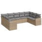vidaXL Set de sofás de jardín 9 pzas con cojines ratán sintético beige vidaXL Set de sofás de jardín 9 pzas con cojines ratán sintético beige