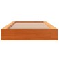 vidaXL Estructura de cama madera maciza de pino marrón cera 90x200 cm