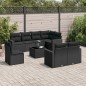 vidaXL Set de sofás de jardín 8 piezas y cojines ratán sintético negro vidaXL Set de sofás de jardín 8 piezas y cojines ratán sintético negro