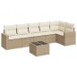 vidaXL Set sofás de jardín 7 piezas y cojines ratán sintético beige vidaXL Set sofás de jardín 7 piezas y cojines ratán sintético beige