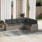 vidaXL Set de muebles de jardín 6 pzas y cojines ratán sintético gris vidaXL Set de muebles de jardín 6 pzas y cojines ratán sintético gris