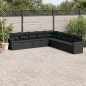 vidaXL Set de sofás de jardín 8 piezas y cojines ratán sintético negro vidaXL Set de sofás de jardín 8 piezas y cojines ratán sintético negro