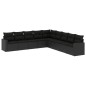 vidaXL Set de sofás de jardín 8 piezas y cojines ratán sintético negro vidaXL Set de sofás de jardín 8 piezas y cojines ratán sintético negro