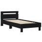 vidaXL Estructura cama con cabecero madera ingeniería negra 75x190 cm vidaXL Estructura cama con cabecero madera ingeniería negra 75x190 cm