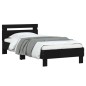 vidaXL Estructura cama con cabecero madera ingeniería negra 75x190 cm vidaXL Estructura cama con cabecero madera ingeniería negra 75x190 cm