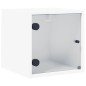 vidaXL Mesita de noche con puerta de vidrio blanco 35x37x35 cm vidaXL Mesita de noche con puerta de vidrio blanco 35x37x35 cm