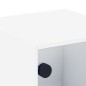 vidaXL Mesita de noche con puerta de vidrio blanco 35x37x35 cm vidaXL Mesita de noche con puerta de vidrio blanco 35x37x35 cm