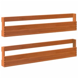 vidaXL Estantes zapatos pared 2 uds madera pino marrón 110x8,5x23,5 cm