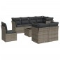 vidaXL Set de muebles de jardín 9 pzas y cojines ratán sintético gris vidaXL Set de muebles de jardín 9 pzas y cojines ratán sintético gris