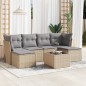 vidaXL Set sofás de jardín 7 piezas y cojines ratán sintético beige vidaXL Set sofás de jardín 7 piezas y cojines ratán sintético beige