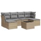 vidaXL Set sofás de jardín 7 piezas y cojines ratán sintético beige vidaXL Set sofás de jardín 7 piezas y cojines ratán sintético beige
