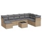vidaXL Set de sofás de jardín 9 pzas con cojines ratán sintético beige vidaXL Set de sofás de jardín 9 pzas con cojines ratán sintético beige
