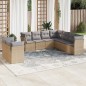 vidaXL Set de sofás de jardín 9 pzas con cojines ratán sintético beige vidaXL Set de sofás de jardín 9 pzas con cojines ratán sintético beige