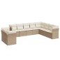 vidaXL Juego de sofás jardín con cojines beige 10 pzas ratán sintético vidaXL Juego de sofás jardín con cojines beige 10 pzas ratán sintético