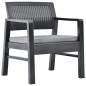 vidaXL Juego de muebles de jardín 3 piezas plástico gris antracita