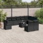 vidaXL Set de sofás de jardín 11 pzas y cojines ratán sintético negro vidaXL Set de sofás de jardín 11 pzas y cojines ratán sintético negro