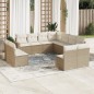 vidaXL Set de sofás de jardín 11pzas con cojines ratán sintético beige vidaXL Set de sofás de jardín 11pzas con cojines ratán sintético beige