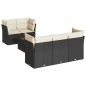 vidaXL Set de sofás de jardín 6 piezas y cojines ratán sintético negro vidaXL Set de sofás de jardín 6 piezas y cojines ratán sintético negro