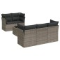 vidaXL Set de muebles de jardín 6 pzas y cojines ratán sintético gris vidaXL Set de muebles de jardín 6 pzas y cojines ratán sintético gris