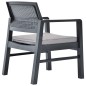 vidaXL Juego de muebles de jardín 3 piezas plástico gris antracita