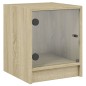 vidaXL Mesita de noche con puerta de vidrio roble Sonoma 35x37x42 cm vidaXL Mesita de noche con puerta de vidrio roble Sonoma 35x37x42 cm