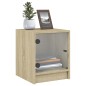 vidaXL Mesita de noche con puerta de vidrio roble Sonoma 35x37x42 cm vidaXL Mesita de noche con puerta de vidrio roble Sonoma 35x37x42 cm