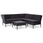 vidaXL Set muebles de jardín 6 piezas y cojines ratán sintético negro vidaXL Set muebles de jardín 6 piezas y cojines ratán sintético negro