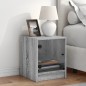 vidaXL Mesita de noche con puerta de vidrio gris Sonoma 35x37x42 cm vidaXL Mesita de noche con puerta de vidrio gris Sonoma 35x37x42 cm