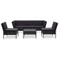 vidaXL Set muebles de jardín 6 piezas y cojines ratán sintético negro vidaXL Set muebles de jardín 6 piezas y cojines ratán sintético negro