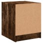 vidaXL Mesita de noche con puerta de vidrio roble ahumado 35x37x42 cm vidaXL Mesita de noche con puerta de vidrio roble ahumado 35x37x42 cm