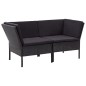 vidaXL Set muebles de jardín 6 piezas y cojines ratán sintético negro vidaXL Set muebles de jardín 6 piezas y cojines ratán sintético negro