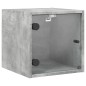 vidaXL Mesitas noche puertas de vidrio 2 uds gris hormigón 35x37x35 cm vidaXL Mesitas noche puertas de vidrio 2 uds gris hormigón 35x37x35 cm