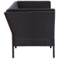 vidaXL Set muebles de jardín 6 piezas y cojines ratán sintético negro vidaXL Set muebles de jardín 6 piezas y cojines ratán sintético negro