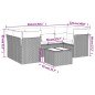 vidaXL Set de comedor de jardín 7 pzas y cojines ratán sintético negro