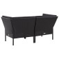 vidaXL Set muebles de jardín 6 piezas y cojines ratán sintético negro vidaXL Set muebles de jardín 6 piezas y cojines ratán sintético negro
