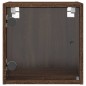 vidaXL Mesita de noche con puerta de vidrio roble marrón 35x37x35 cm vidaXL Mesita de noche con puerta de vidrio roble marrón 35x37x35 cm